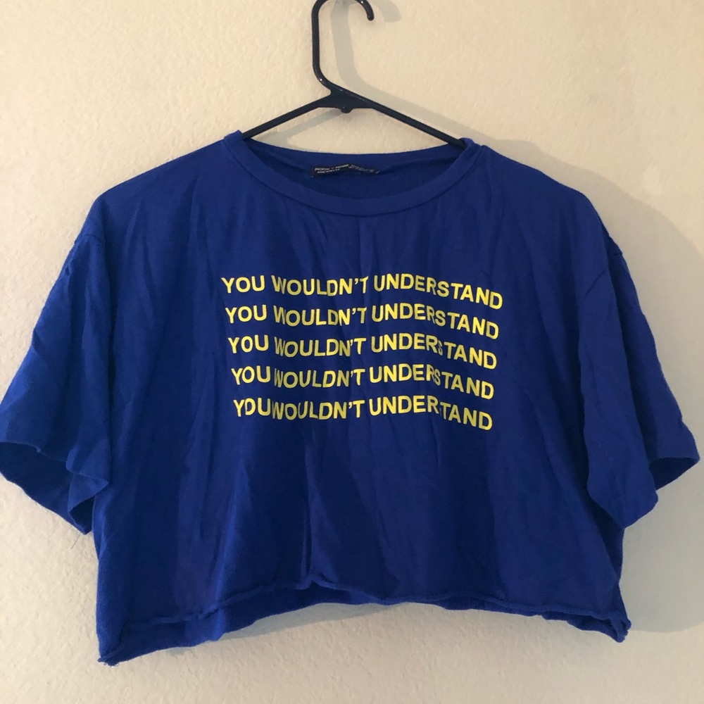 blue crop top